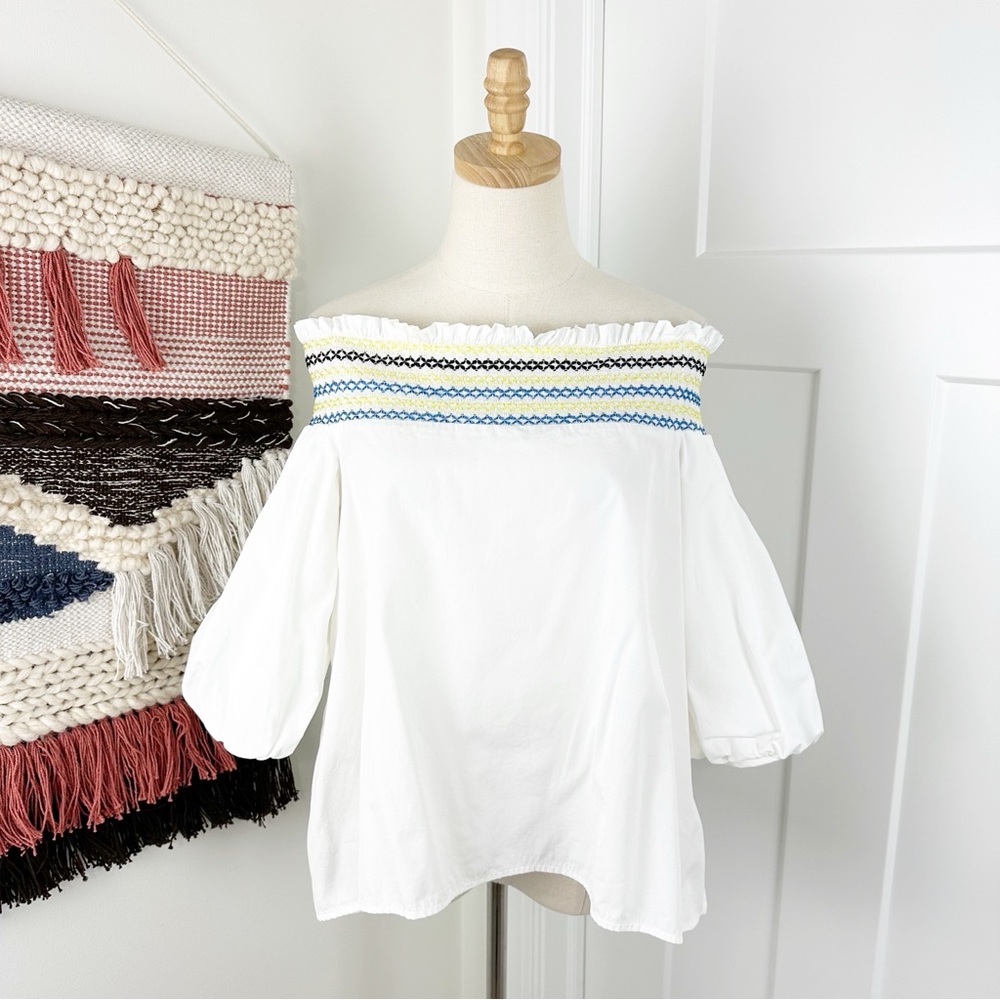 Peter Pilotto Off-The-Shoulder Top White Sz 4